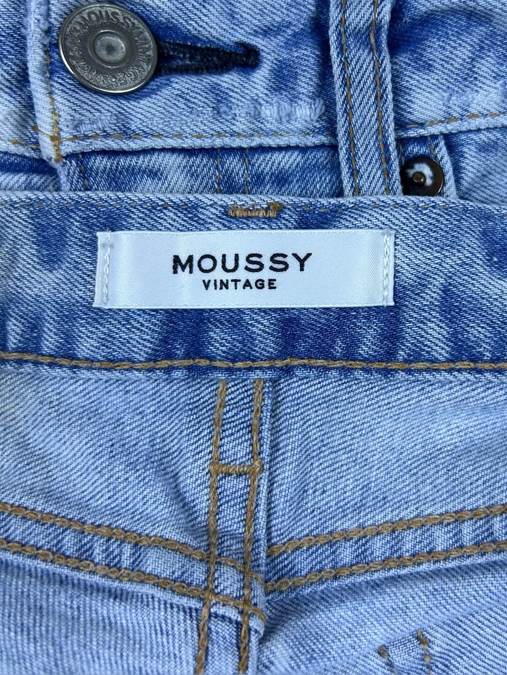 Moussy Vintage Hillrose Skinny Jeans 24 Blue Distressed Japan Preppy Minimalist
